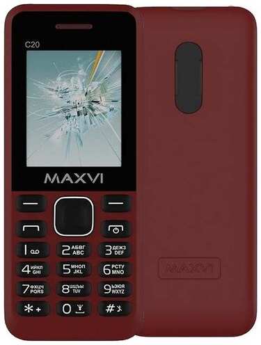 Телефон MAXVI C20, 2 SIM, винный красный 19848094821312