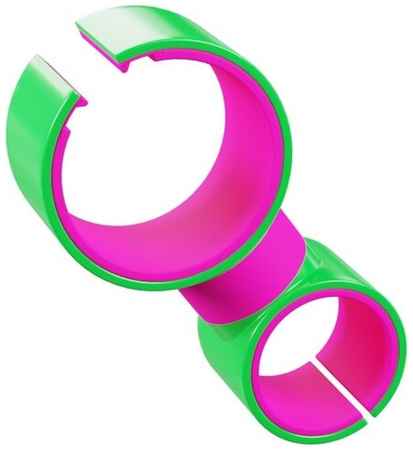 Универсальный держатель GSMIN Round Holder для телефона на велосипед (Зелёно-розовый)