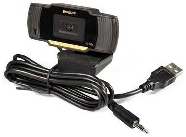 Камера web ExeGate GoldenEye C270 HD {матрица 1/3″ 1 Мп, 1280х720, 720P, USB, микрофон с шумоподавлением} (EX286181RUS) 19848126581795