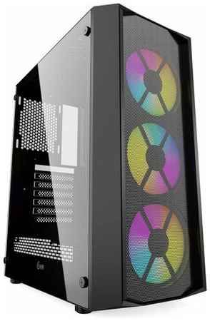 Powercase Корпус CMRMX-L3 Корпус Rhombus X3 Mesh LED, Tempered Glass, 3x 120mm 5-color fan, чёрный, ATX CMRMX-L3 19848127446557