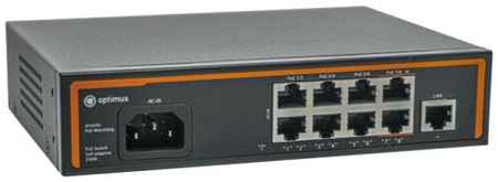 Коммутатор PoE Optimus U1I-8F2b/1F, 8 PoE портов 10/100 Мбит/с, 1 Uplink порт 100 Mbps RJ-45, 120 Вт 19848133150771