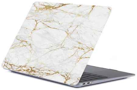 Чехол накладка для ноутбука Apple Macbook Pro 16 дюймов 2019 A2141 мрамор белый с золотым 19848137596774