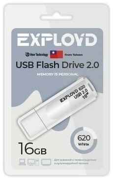 Флешка USB 2.0 Exployd 16 ГБ 620 ( EX-16GB-620-White ) 19848140490010