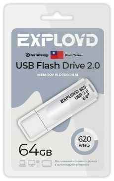 Флешка USB 2.0 Exployd 64 ГБ 620 ( EX-64GB-620-White )