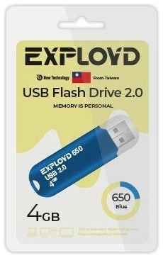 Флешка USB 2.0 Exployd 4 ГБ 670 ( EX-4GB-650-Blue ) 19848141545239