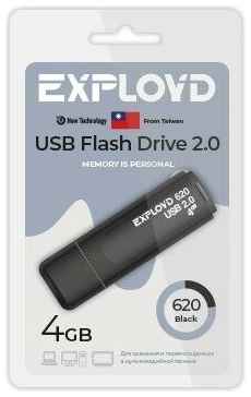 Флешка USB 2.0 Exployd 4 ГБ 620 ( EX-4GB-620-Black )