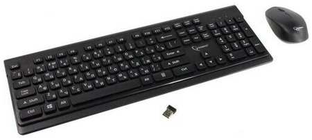 Клавиатура + мышь Gembird KBS-7200 (Беспроводной комплект, черный, 2.4ГГц/10м, 1600 DPI, мини-приемник- USB, Chocolate дизайн) 19848143505685