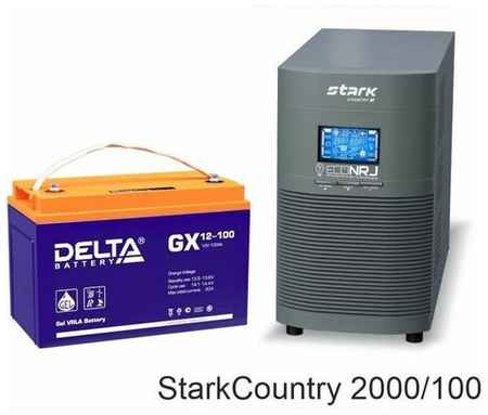 Инвертор (ИБП) Stark Country 2000 Online, 16А + АКБ Delta GX 12-100 19848143891202