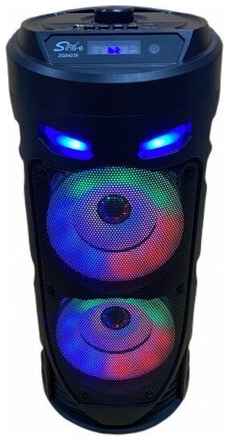 Sing-e Колонка беспроводная Bluetooth портативная ZQS-4239 с микрофоном для караоке, LED подсветка круги