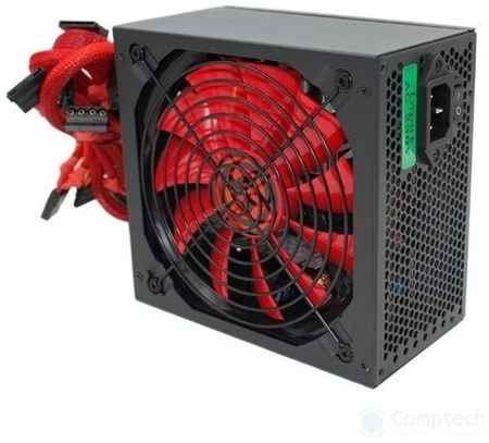 Ginzzu PC500 14CM(Red) 80+ black APFC 24+4p 2 PCI-E(6+2) 5*SATA 4*IDE оплетка кабель питания цвет 19848170413894