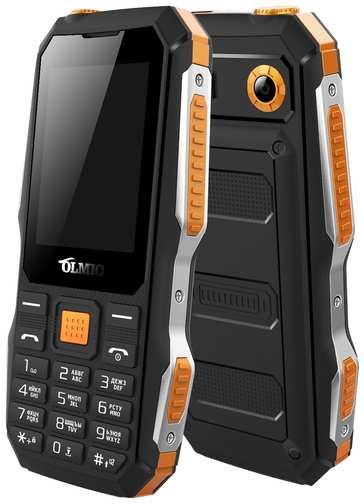 Телефон OLMIO X04 RU, 2 SIM, черный/оранжевый 19848180703680