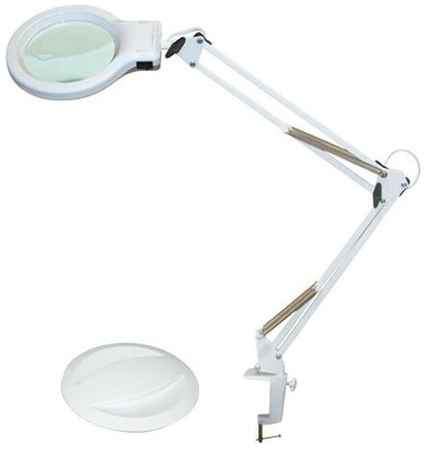 Настольный светильник бестеневая лампа-лупа 70 см для наращивания ресниц, для косметолога, для вышивки на струбцине с увеличением 4,5D и 9D