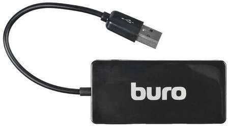 USB Хаб 4xUSB 2.0 Buro BU-HUB4-U2.0-Slim черный 19848184729033