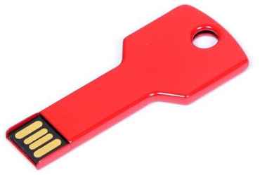 Металлическая флешка Ключ для нанесения логотипа (128 Гб / GB USB 2.0 Красный/Red KEY Гравировка логотипа компании) 19848195379994
