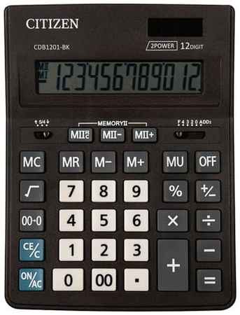 Комплект 30 шт, Калькулятор настольный CITIZEN BUSINESS LINE CDB1201BK (205x155 мм), 12 разрядов, двойное питание 19848198681532
