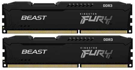 Оперативная память для компьютера Kingston FURY Beast Black DIMM 8Gb DDR3 1600MHz KF316C10BBK2/8 19848201112641