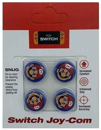 Nintendo Накладки на стики для контроллеров Joy-Con Cover for Stick Silicon 4 in 1 Mario (4 шт) (Switch)
