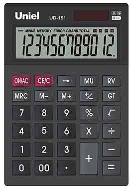 Калькулятор Uniel UD-151K CU23U черный 19848201632542