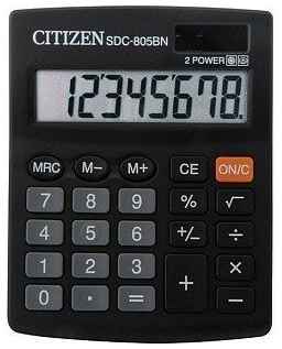 Калькулятор бухгалтерский ″Citizen SDC 805″, 8 разрядов, черный 19848201688462
