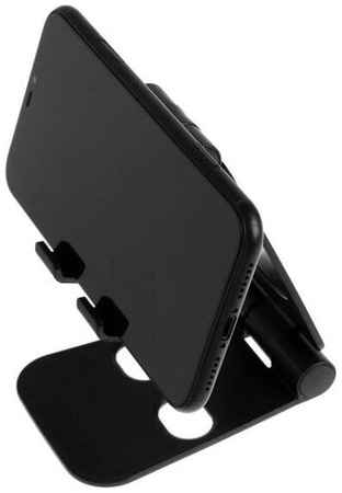 LuazON Подставка для телефона, регулируемая высота, силиконовые вставки, черная мятая упаковка 5114268