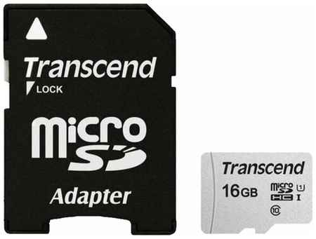 Карта памяти microSDHC 16 GB TRANSCEND UHS- I U1, 95 Мб/ сек (class 10), адаптер, TS16GUSD300S- A 19848203513373