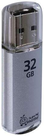 Флеш-диск 32 GB, SMARTBUY V-Cut, USB 2.0, металлический корпус, серебристый, SB32GBVC-S 19848203613541