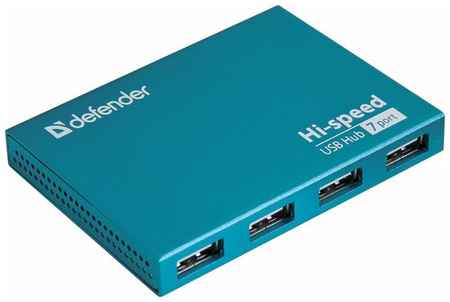 Хаб DEFENDER SEPTIMA SLIM, USB 2.0, 7 портов, порт для питания, алюминиевый корпус, 83505 19848203617198