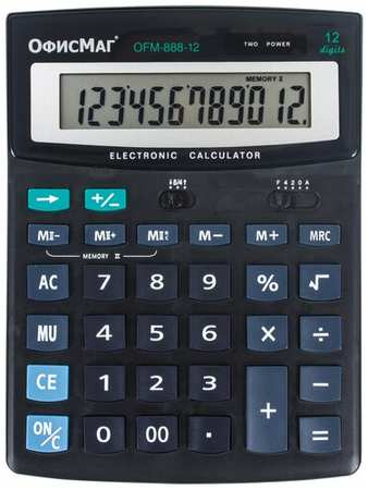 Калькулятор настольный офисмаг OFM-888-12 (200×150 мм), 12 разрядов, двойное питание, 250224 19848203637379