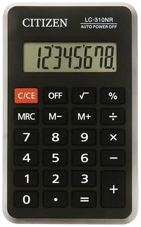 CITIZEN Калькулятор карманный Eleven LC-310NR, 8 разрядов, питание от батарейки, 69*114*14мм, черный - 2 шт 19848203692514