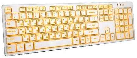 Клавиатура Dialog KK-ML17U White Katana multimedia стандартная с янтарной подсветкой, белая 19848206794593