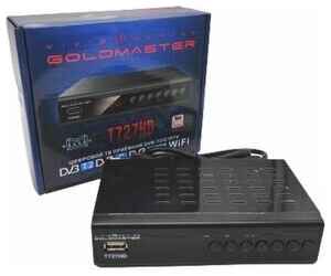 Цифровой ТВ ресивер GoldMaster T-727HD (DVB-T2(антенна), DVB-C(кабельное)/IPTV/YouTube), металлический корпус, дисплей, 2хUSB, поддержка WiFi адаптера