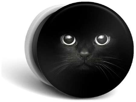 Case Place Попсокет с рисунком Взгляд черной кошки / Держатель для телефона круглый с принтом