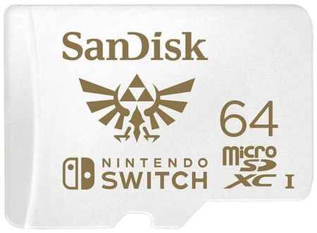 Флеш карта microSD 64GB SanDisk microSDXC Class 10 UHS-I A1 C10 V30 U3 for Nintendo Switch 100MB/s 19848217133786