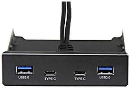 Планка USB на переднюю панель Exegate U3H-619, 3,5, 2*USB3.0+2*TypeC, черная, подсоед-е к мат. плат (EX280448RUS) 19848219008813