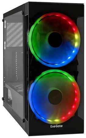 Корпус Miditower ExeGate i3 MATRIX , с RGB подсветкой, пылевые фильтры