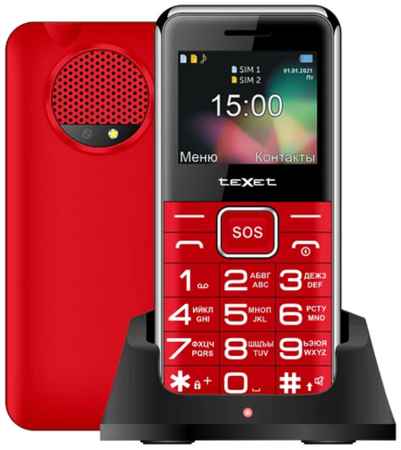 Телефон teXet TM-B319, 2 SIM, красный 19848238790486