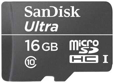 Карта памяти SanDisk microSDHC Ultra Class 10 UHS-I U1 (80/10MB/s) 16GB 19848242688333