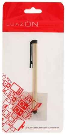 Стилус LuazON, для планшета и телефона, 10 см, тепловой, с креплением, золотой