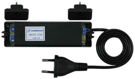 Давикон Блок питания 12В 3А, вывод 12В на клеммы, универсальный для видеонаблюдения, со съемным шнуром 220В (ИВЭП-1230)
