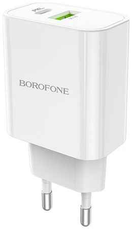 Зарядное устройство BOROFONE BA55A Crown speed USB+Type-C, белый 19848266733158