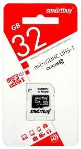 SmartBuy MicroSD 32GB Smart Buy Class 10 UHS-I + SD адаптер COMPACT 19848267911388