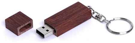 USB-флешка на 32 Гб прямоугольная форма, колпачек с магнитом, коричневый 19848269733341
