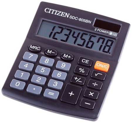Калькулятор бухгалтерский ″Citizen SDC 805″, 8 разрядов, черный 19848269761119