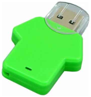 Centersuvenir.com Пластиковая флешка для нанесения логотипа в виде футболки (4 Гб / GB USB 2.0 Зеленый/Green Football_man Flash drive) 19848270343502