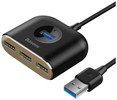 USB-концентратор Baseus Square round (CAHUB-AY01), разъемов: 4, 100 см, черный 198482744381