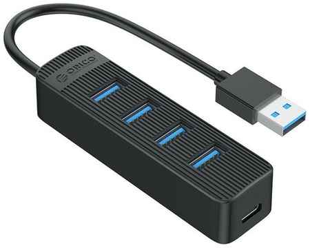 USB-концентратор ORICO TW-U3-BK, разъемов: 4, черный, USB 3.0, 0.3 м 19848276863744