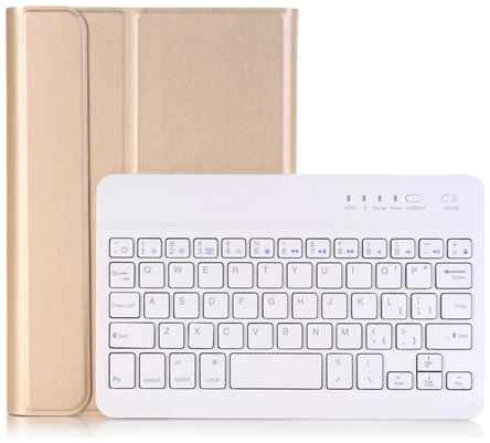 Клавиатура MyPads для Samsung Galaxy Tab A 8.0 (2019) SM-T290 / T295 съемная беспроводная Bluetooth в комплекте c кожаным чехлом и пластиковыми н. 19848281300823