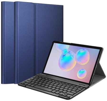 Клавиатура с чехлом MyPads для Samsung Galaxy Tab S5e 10.5 SM-T720 / T725 съёмная беспроводная Bluetooth-клавиатура синяя кожаная + гарантия + ру 19848281304700