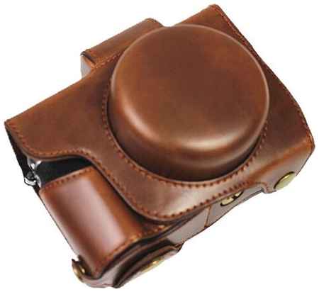 Защитный чехол-сумка-футляр MyPads для фотоаппарата Olympus OM-D E-M10 Mark IV противоударный усиленный легкий из качественной кожи коричневый 19848282594874