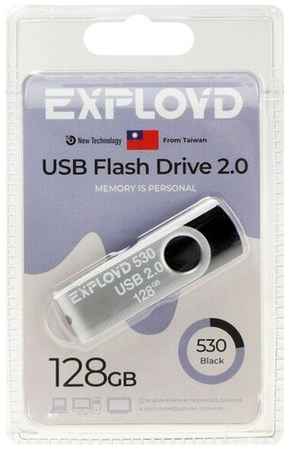 Флешка Exployd 530, 128 Гб, USB2.0, чт до 15 Мб/с, зап до 8 Мб/с, чёрная